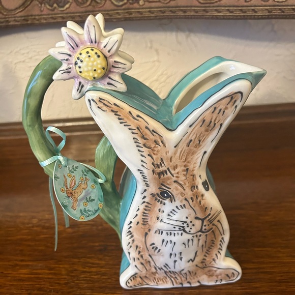 Blue Sky Easter Rabbit Pitcher - Picture 1 of 5
